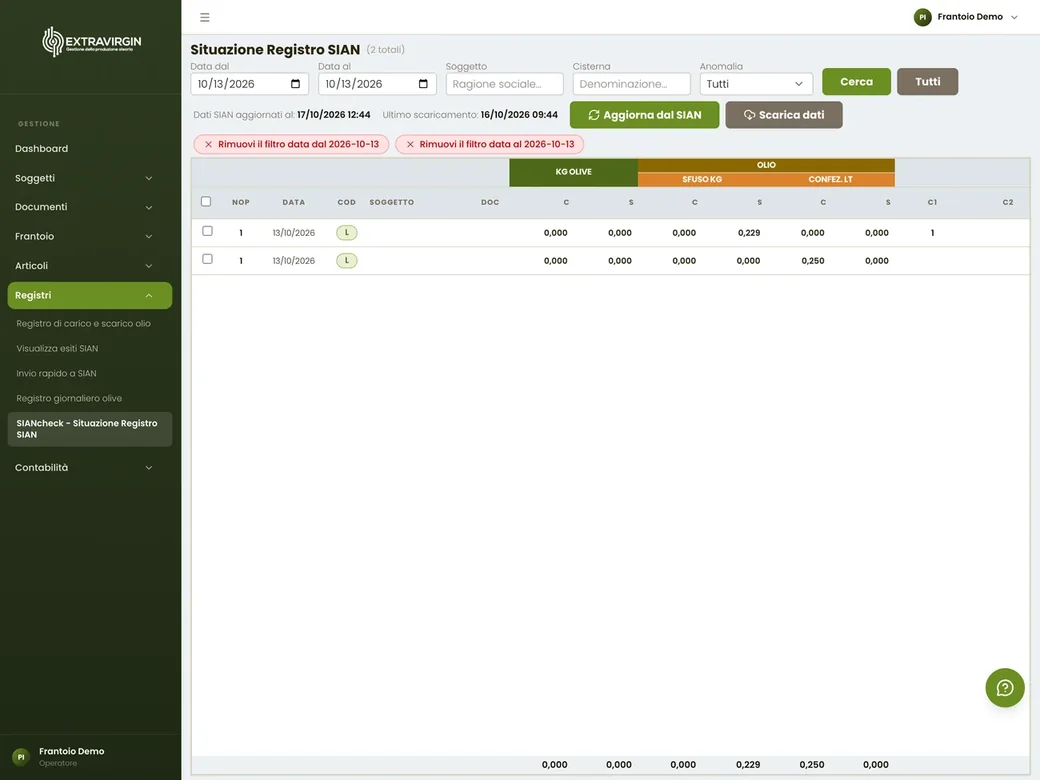 Extravirgin MINI online olive mill software on a tablet